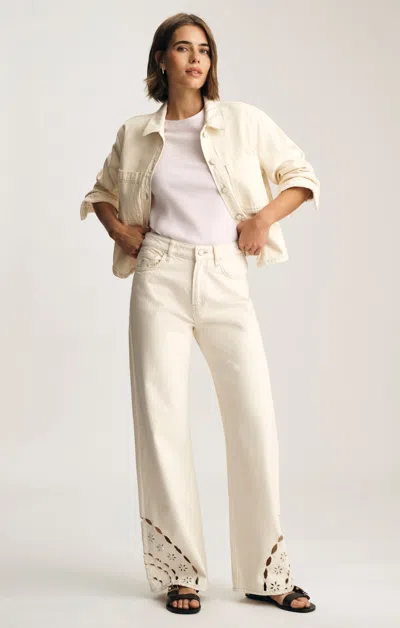 Mavi Malibu Wide Leg In Ice Cream Denim In White