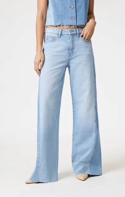 Mavi Malibu Wide Leg Jeans In Blocking Denim In Blue