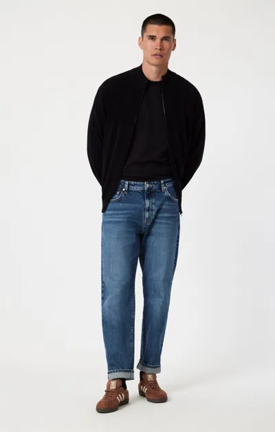 Mavi Marcel Relaxed Straight Leg In Mid Brushed Classic Blue In Medium Blue