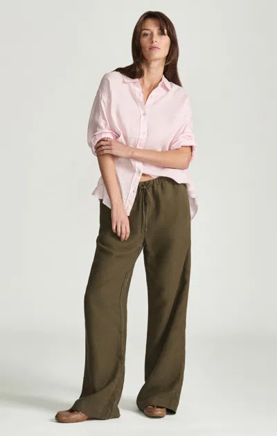 Mavi Marcela Wide Leg In Military Green Linen