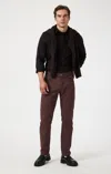 Mavi Marcus Slim Straight Leg In Currant Luxe Twill In Red