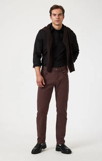 Mavi Marcus Slim Straight Leg In Currant Luxe Twill In Red