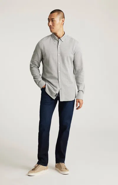 Mavi Marcus Slim Straight Leg In Deep Brushed Feather Blue In Gray