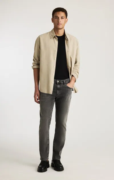 Mavi Marcus Slim Straight Leg In Mid Smoke Supermove In Gray