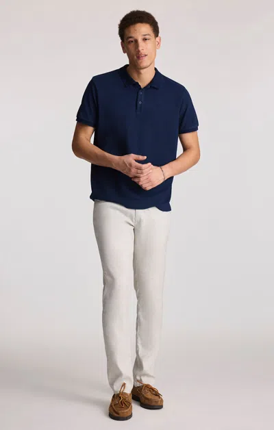 Mavi Marcus Slim Straight Leg In Nude Linen In White