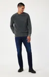 Mavi Marcus Slim Straight Leg In Rinse Brushed Feather Blue In Dark Blue