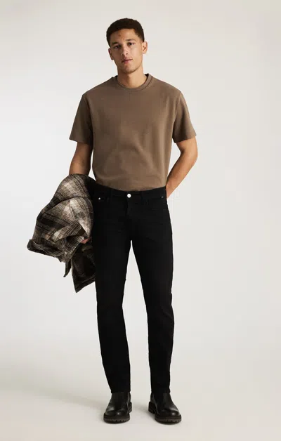 Mavi Marcus Slim Straight Leg In Smoke Brushed Feather Blue In Gray