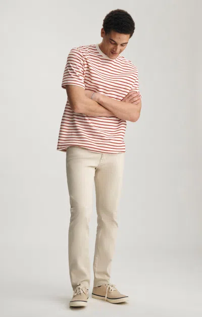 Mavi Marcus Slim Straight Leg In White Down Supermove In Sand