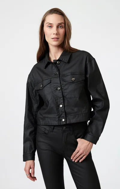 Mavi Maren Crop Jacket In Black Coated