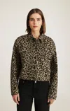 Mavi Maren Crop Jacket In Green Leo Denim In Green
