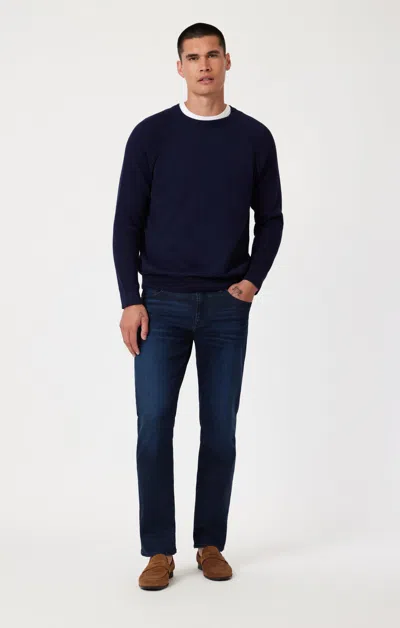 Mavi Matt Relaxed Straight Leg In Deep Indigo Supermove In Dark Blue