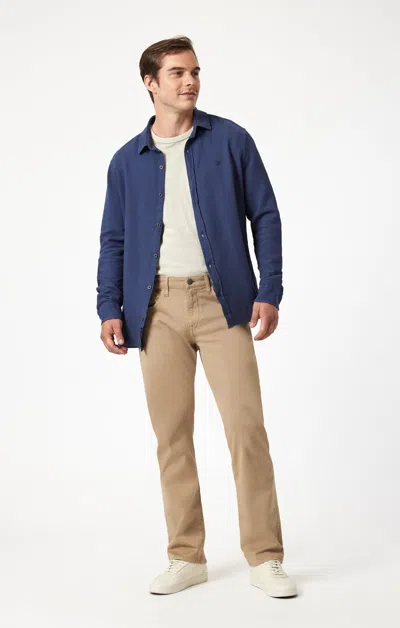 Mavi Matt Relaxed Straight Leg In Khaki Casual Twill In Tan