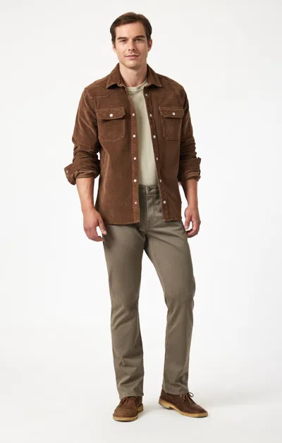 Mavi Matt Relaxed Straight Leg In Olive Casual Twill In Green
