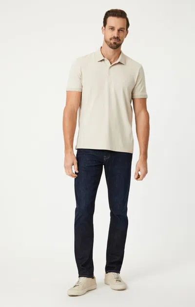 Mavi Matt Relaxed Straight Leg In Rinse Brushed Feather Blue In Dark Blue