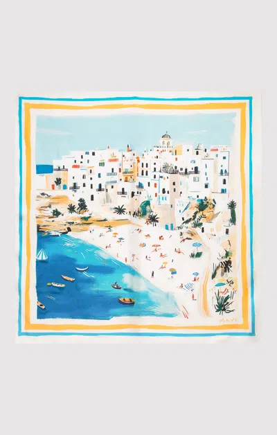 Mavi Medium Silk Coastal Bandana In Turquoise