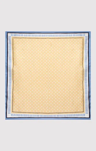 Mavi Medium Silk Polka Dot Bandana In Pale Banana In Yellow