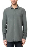 Mavi Men's Linen Blend Shirt In Green In Gray