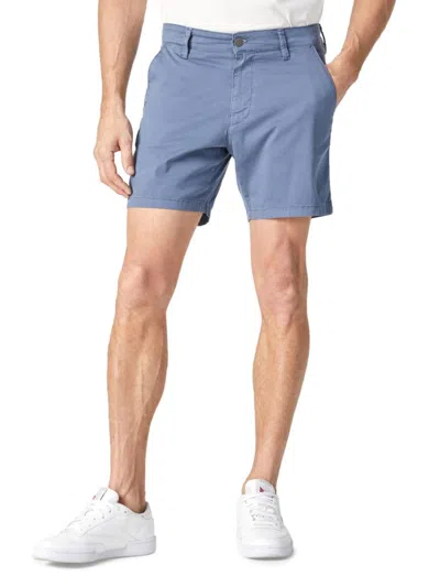 Mavi Men's Solid Flat Front Shorts In Dark Blue