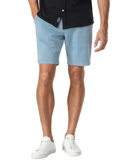 Mavi Men's Solid Flat Front Shorts In Light Blue