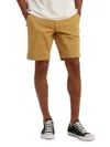 Mavi Men's Solid Flat Front Shorts In Yellow