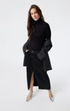 Mavi Milena Denim Skirt In Dark Smoke Denim In Black
