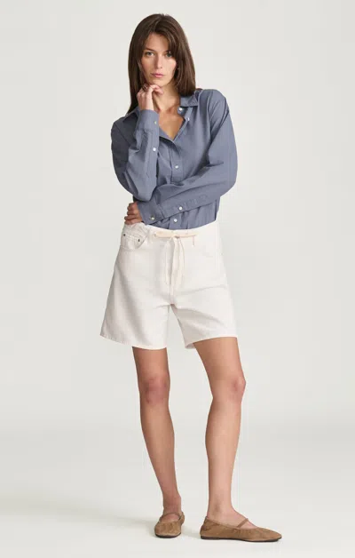 Mavi Nella Relaxed Shorts In Off-white Well Blue