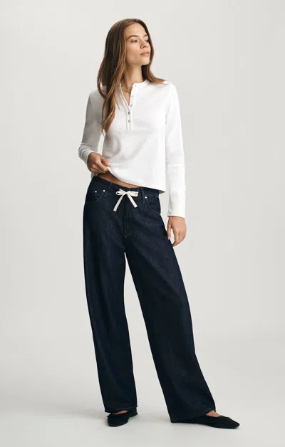 Mavi Nella Wide Leg In Rinse Well Blue In Black