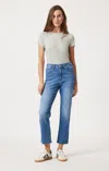 Mavi New York Straight Leg In Mid Blue Flex Blue In Medium Blue