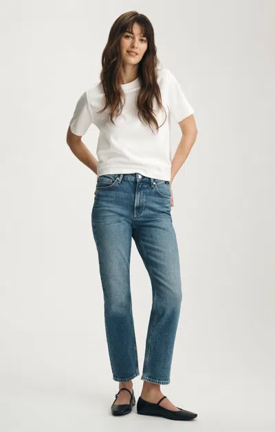 Mavi New York Straight Leg In Mid Brushed Classic Blue