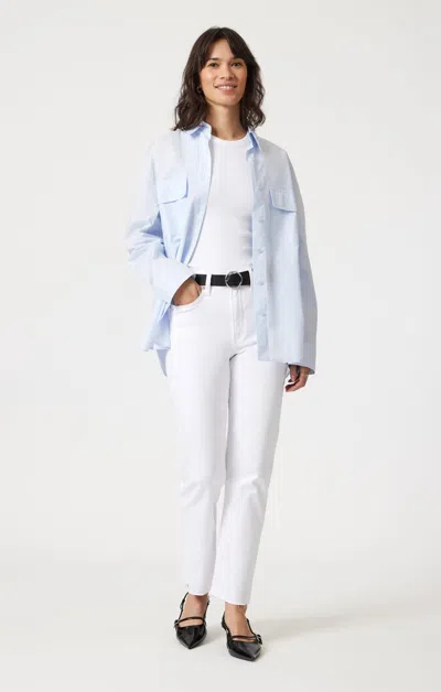 Mavi New York Straight Leg In White Flex Blue