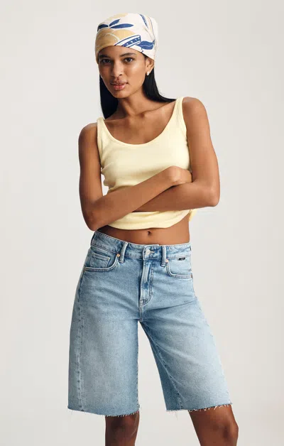 Mavi Nica Barrel Shorts In Light Classic Blue