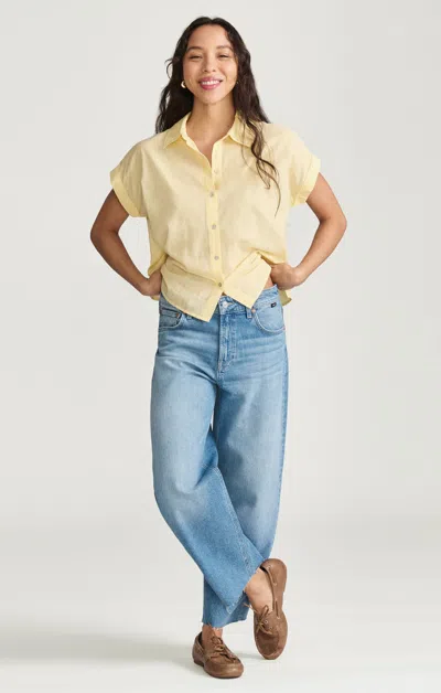 Mavi Nica Cropped Barrel In Light Brushed Classic Blue