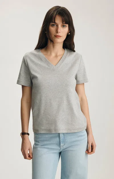 Mavi Olivia V-neck T-shirt In Grey Melange In Gray