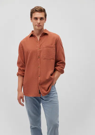 Mavi One Pocket Button-up Shirt In Aragon In Orange