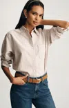 Mavi One Pocket Button-up Shirt In Burgundy Striped In Neutral