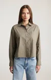 Mavi One Pocket Button-up Shirt In Khaki In Gray