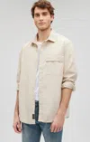 MAVI ONE POCKET BUTTON-UP SHIRT IN SILVER BIRCH