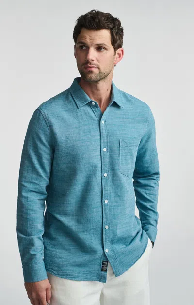 Mavi One Pocket Long Sleeve Button-up Shirt In Storm Blue In Light Blue