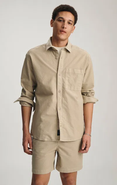 Mavi One Pocket Overshirt In Feather Gray In Sand