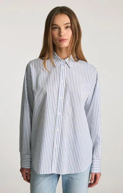 Mavi Oversized Button-up Shirt In Blue Striped