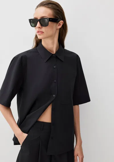 Mavi Oversized Structured Shirt In Black