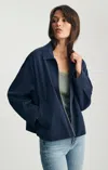 Mavi Oversized Zip Jacket In Black Iris In Blue