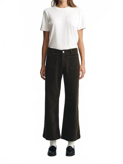Mavi Paloma Marine High Rise Wide Leg Pants In Dollar Bill Cord In Black