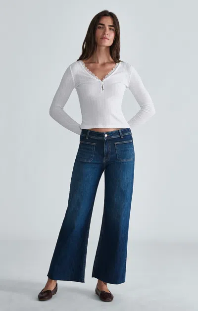 Mavi Paloma Marine Wide Leg In Dark Brushed Flex Blue In Dark Blue
