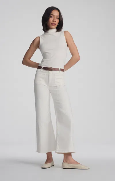 Mavi Paloma Marine Wide Leg In White Flex Blue