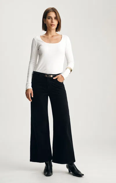 Mavi Paloma Wide Leg In Black Velvet