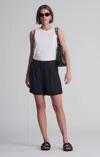 Mavi Penny Pleated Shorts In Black  Gold