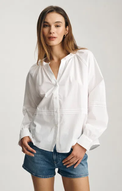 Mavi Pintuck Balloon Sleeve Shirt In White