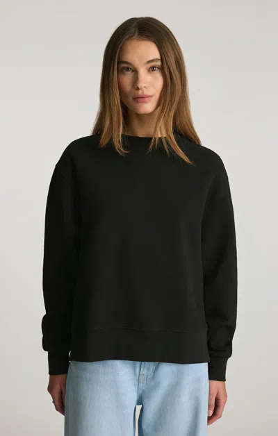 Mavi Pique Crew Neck Sweatshirt In Black