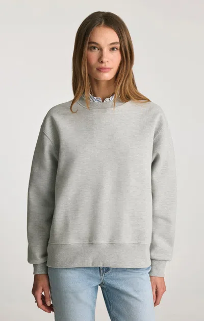 Mavi Pique Crew Neck Sweatshirt In Grey Melange In Green